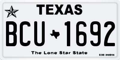 TX license plate BCU1692