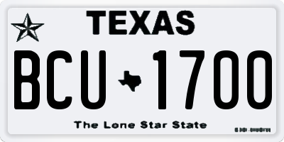 TX license plate BCU1700