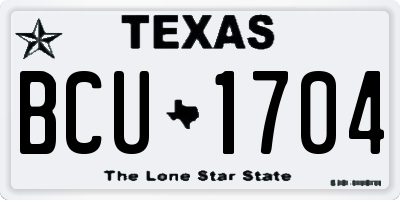 TX license plate BCU1704