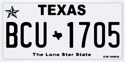 TX license plate BCU1705