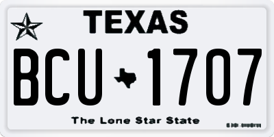 TX license plate BCU1707