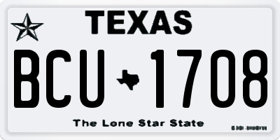 TX license plate BCU1708