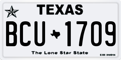 TX license plate BCU1709