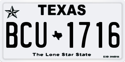 TX license plate BCU1716