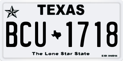 TX license plate BCU1718