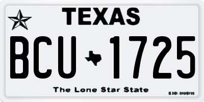 TX license plate BCU1725