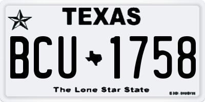 TX license plate BCU1758