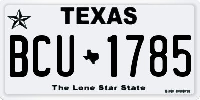 TX license plate BCU1785