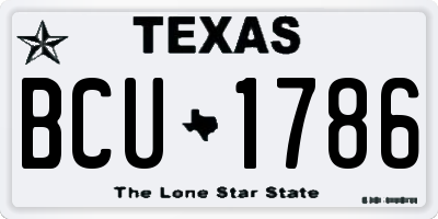 TX license plate BCU1786