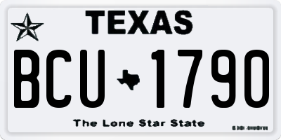 TX license plate BCU1790