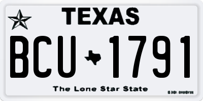 TX license plate BCU1791