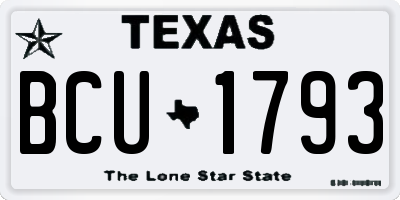 TX license plate BCU1793