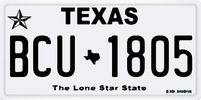 TX license plate BCU1805