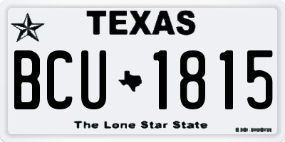 TX license plate BCU1815