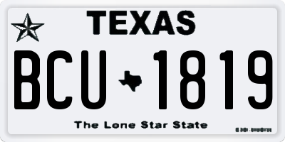 TX license plate BCU1819