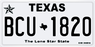 TX license plate BCU1820