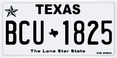 TX license plate BCU1825
