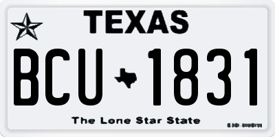 TX license plate BCU1831