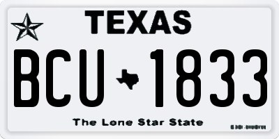 TX license plate BCU1833