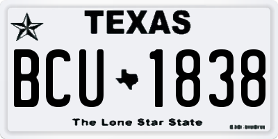 TX license plate BCU1838