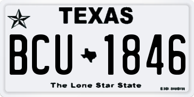 TX license plate BCU1846