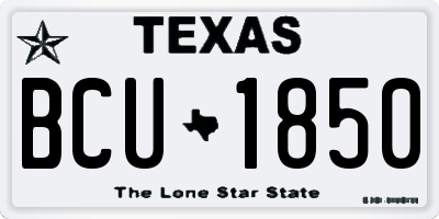 TX license plate BCU1850