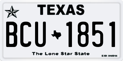 TX license plate BCU1851