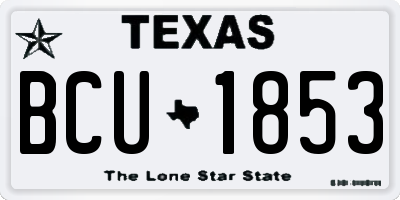 TX license plate BCU1853