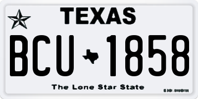 TX license plate BCU1858