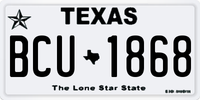 TX license plate BCU1868