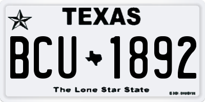 TX license plate BCU1892