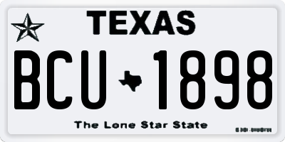 TX license plate BCU1898