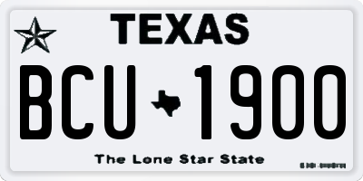 TX license plate BCU1900