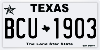 TX license plate BCU1903