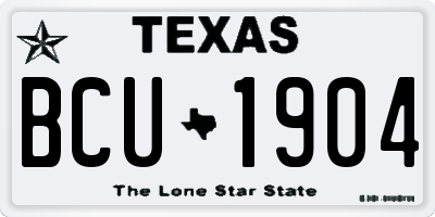 TX license plate BCU1904