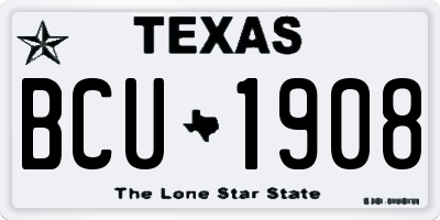 TX license plate BCU1908