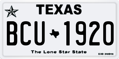 TX license plate BCU1920