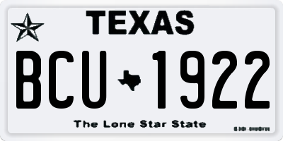 TX license plate BCU1922