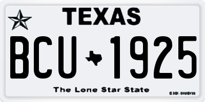 TX license plate BCU1925
