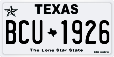 TX license plate BCU1926