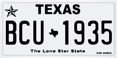 TX license plate BCU1935
