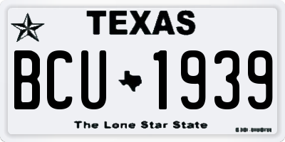 TX license plate BCU1939