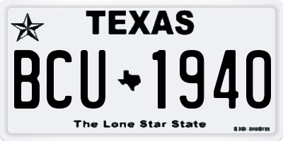 TX license plate BCU1940