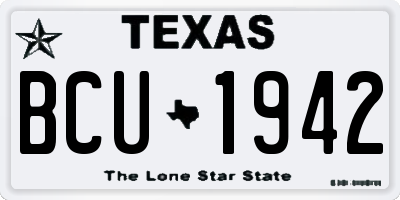 TX license plate BCU1942
