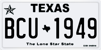TX license plate BCU1949