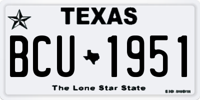 TX license plate BCU1951