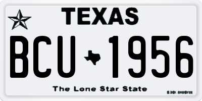 TX license plate BCU1956