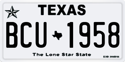TX license plate BCU1958