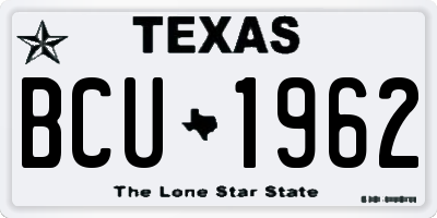 TX license plate BCU1962
