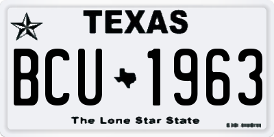 TX license plate BCU1963